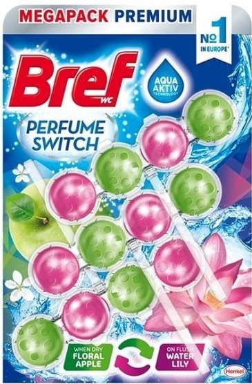 Bref Perfume Switch Apple & Lily Toilet Blocks, 3 x 50 g