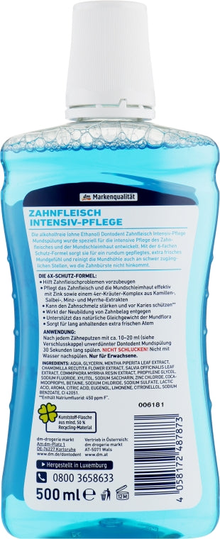 Dontodent Intensive Gum Care Mouthwash, 500 mL - Image 2