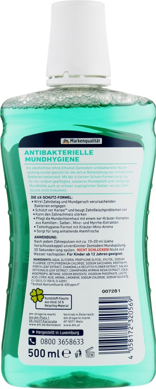 Dontodent Antibacterial Mouthwash, 500 mL - Image 2