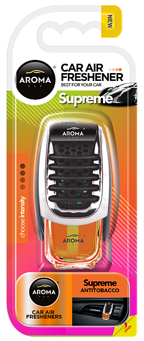 Aroma Car Supreme Anti-Tobacco Vent Clip Air Freshener, 7 mL