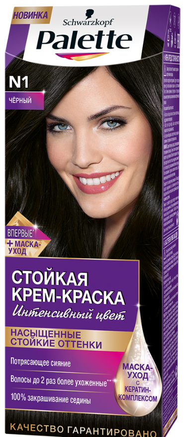 Palette N1 Black Hair Color, 110 mL