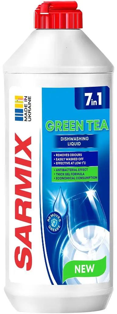 Sarmix 7-in-1 Green Tea Dishwashing Liquid, 500 mL