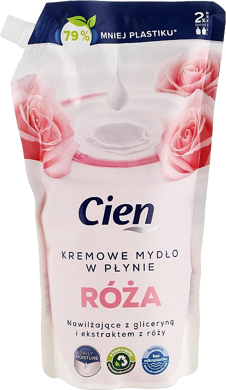 Cien Rose Liquid Cream Soap Refill Pack, 1 L