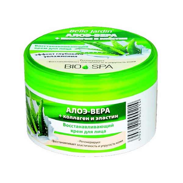 Belle Jardin Spa Naturelle Aloe Vera, Collagen & Elastin Moisturizing Face Cream, 200 mL