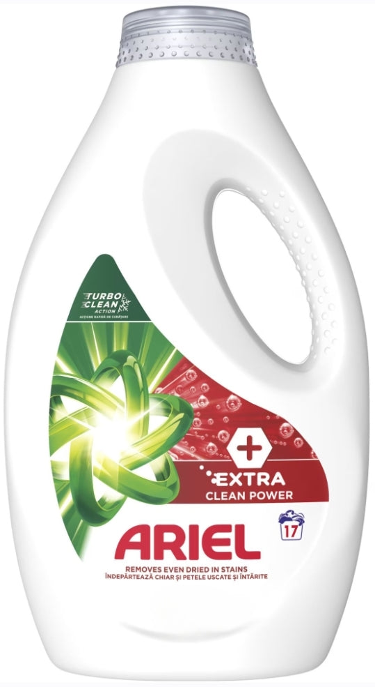 Ariel Extra Clean Power Liquid Laundry Detergent, 17 Loads, 850 mL