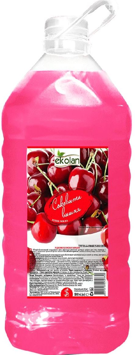 Ekolan Juicy Cherry Liquid Soap, 5 kg