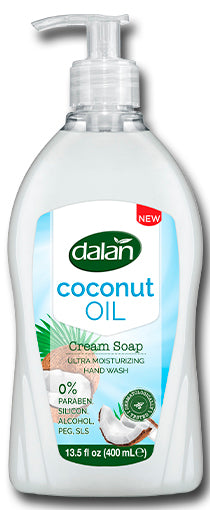 Dalan Cream Coconut Oil Liquid Hand Soap with Pump, 400 mL