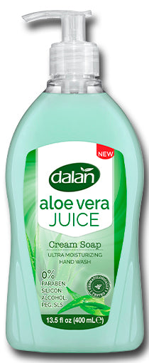 Dalan Cream Aloe Vera Juice Extract Liquid Hand Soap with Pump, 400 mL