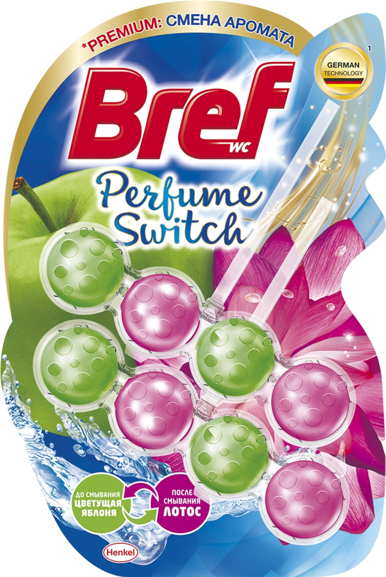 Toilet rim blocks Bref fragrance change apple-lotus 2 x 50 g