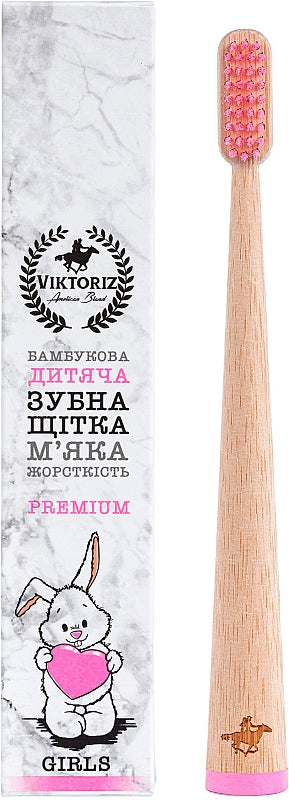Viktoriz Premium Girls Soft Kids Bamboo Toothbrush