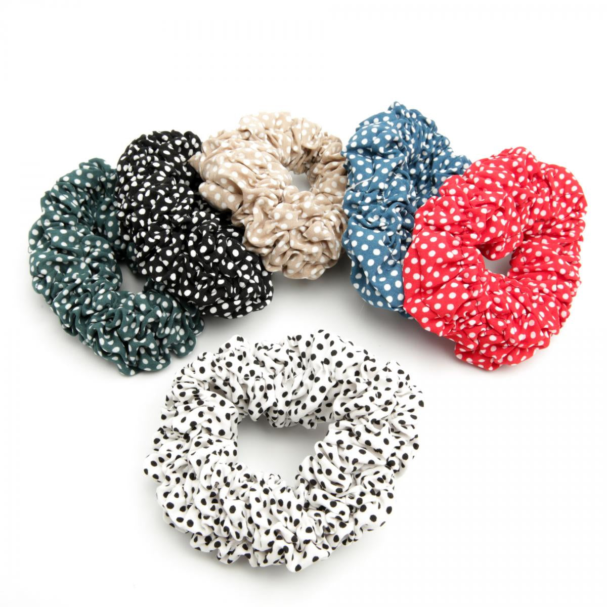 6-2484 Polka Dot Kids' Fabric Hair Tie (Price per 1 pc)