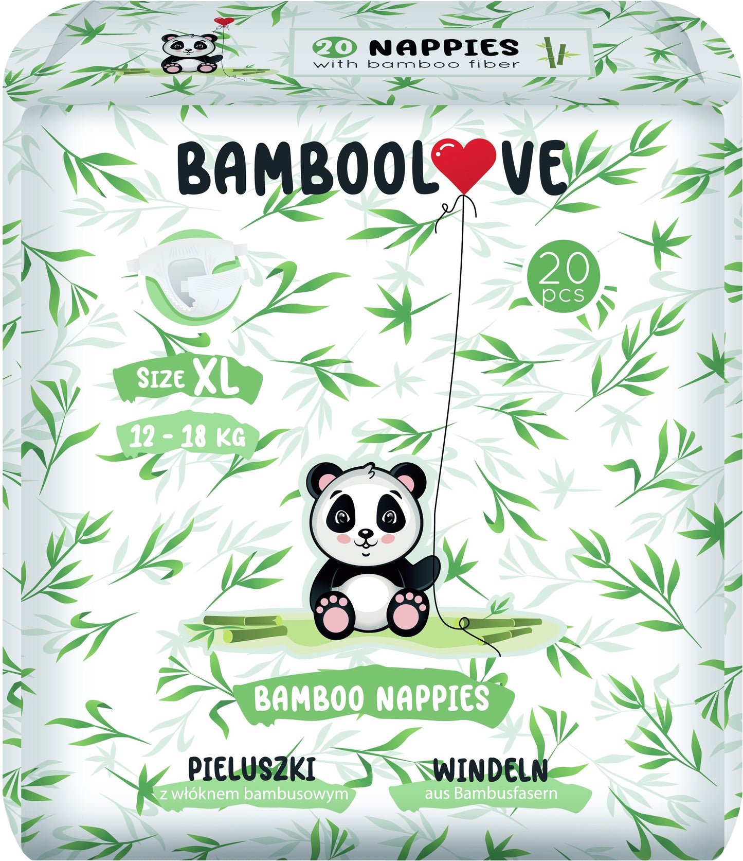Bamboolove XL Baby Diapers, 12-18 kg, 20 pcs