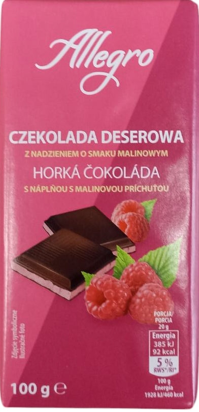 Allegro Chocolate with Raspberry Filling, 100 g