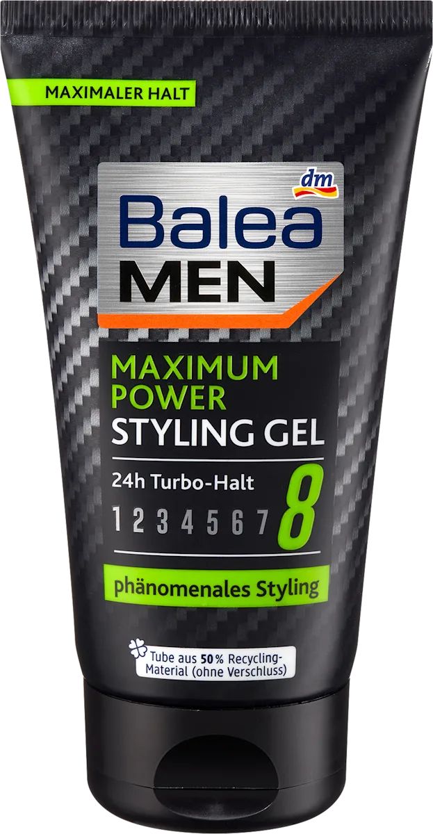 Balea Men Maximum Power 8 Hair Styling Gel, 150 mL