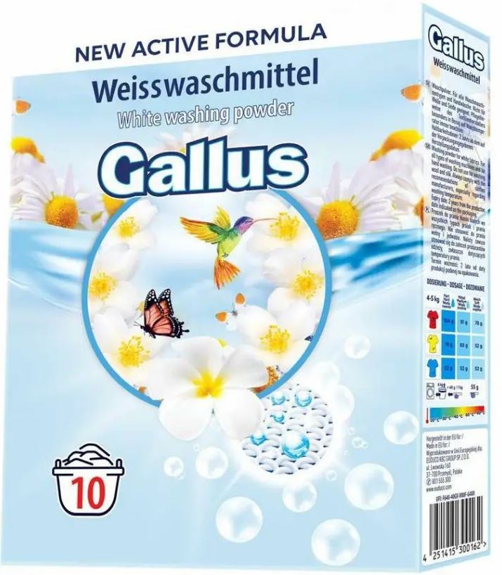 Gallus White Laundry Detergent Powder, 650 g