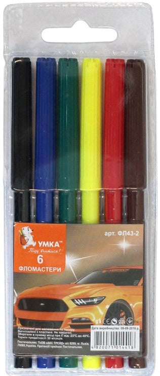 Umka FL43-2 Markers, 6 Colors