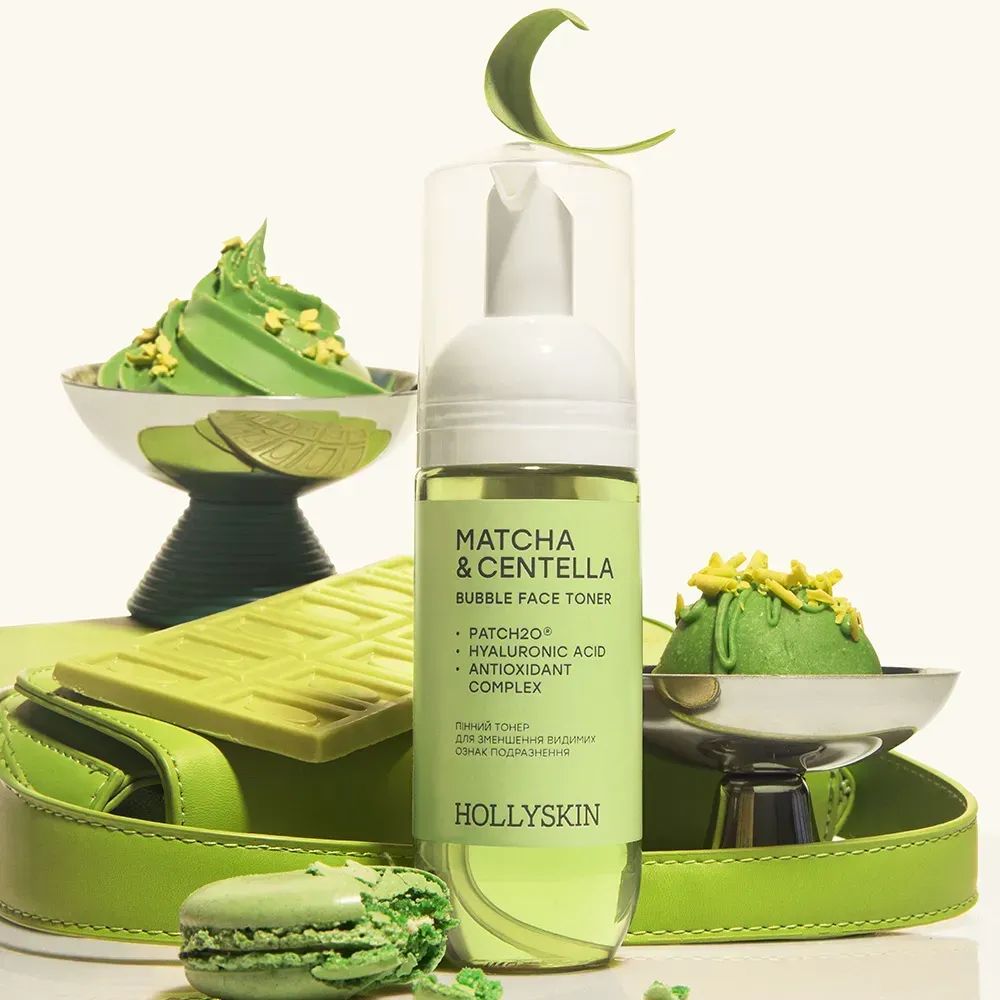 Hollyskin Matcha & Centella Foaming Toner for Visible Irritation Reduction, 150 mL - Image 2