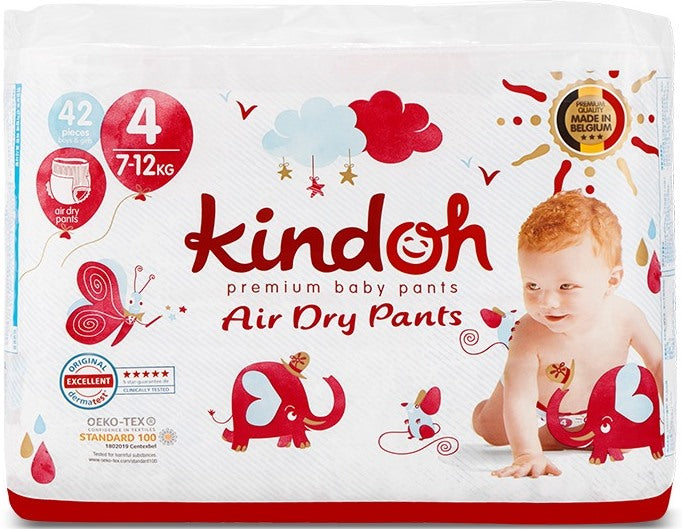 Kindoh Premium 4 Baby Pull-Up Diaper Pants, 7-12 kg, 42 pcs
