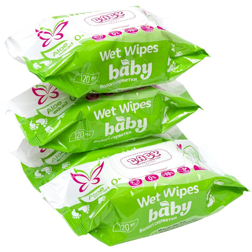 Baby Aloe Kids Wet Wipes, 120 pcs - Image 2