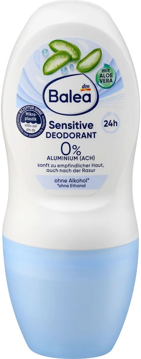 Balea Sensitive Women's Roll-On Deodorant with Aloe Vera, 50 mL