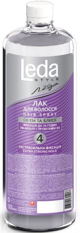 Leda Style Extra Strong Hold Hair Spray, 1000 mL
