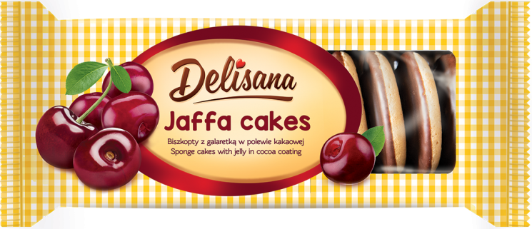 Delisana Cherry Jelly Cookies in Cocoa Sponge Cake, 135 g