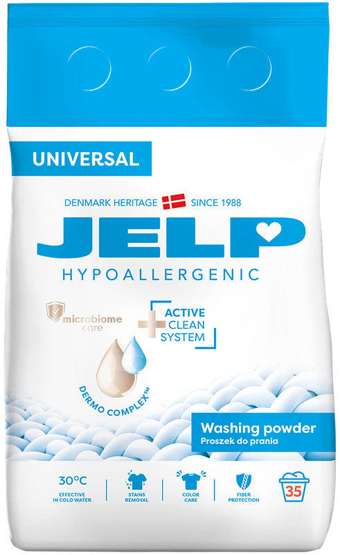 Jelp Universal Hypoallergenic Laundry Detergent Powder, 35 Loads, 2.1 kg
