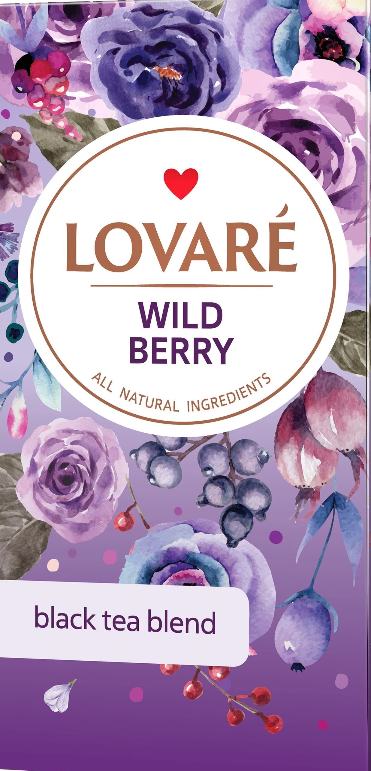 Lovare Wild Berry Black Tea, 24 Bags, 48 g