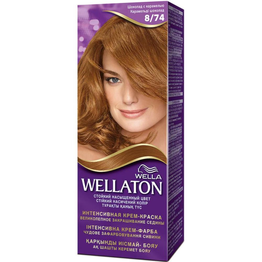 Wellaton Cream Hair Color 8/74 Chocolate Caramel, 110 mL