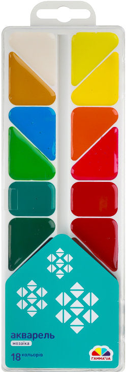 Gamma Mosaic 300104 Watercolor Paint Set, 18 Colors