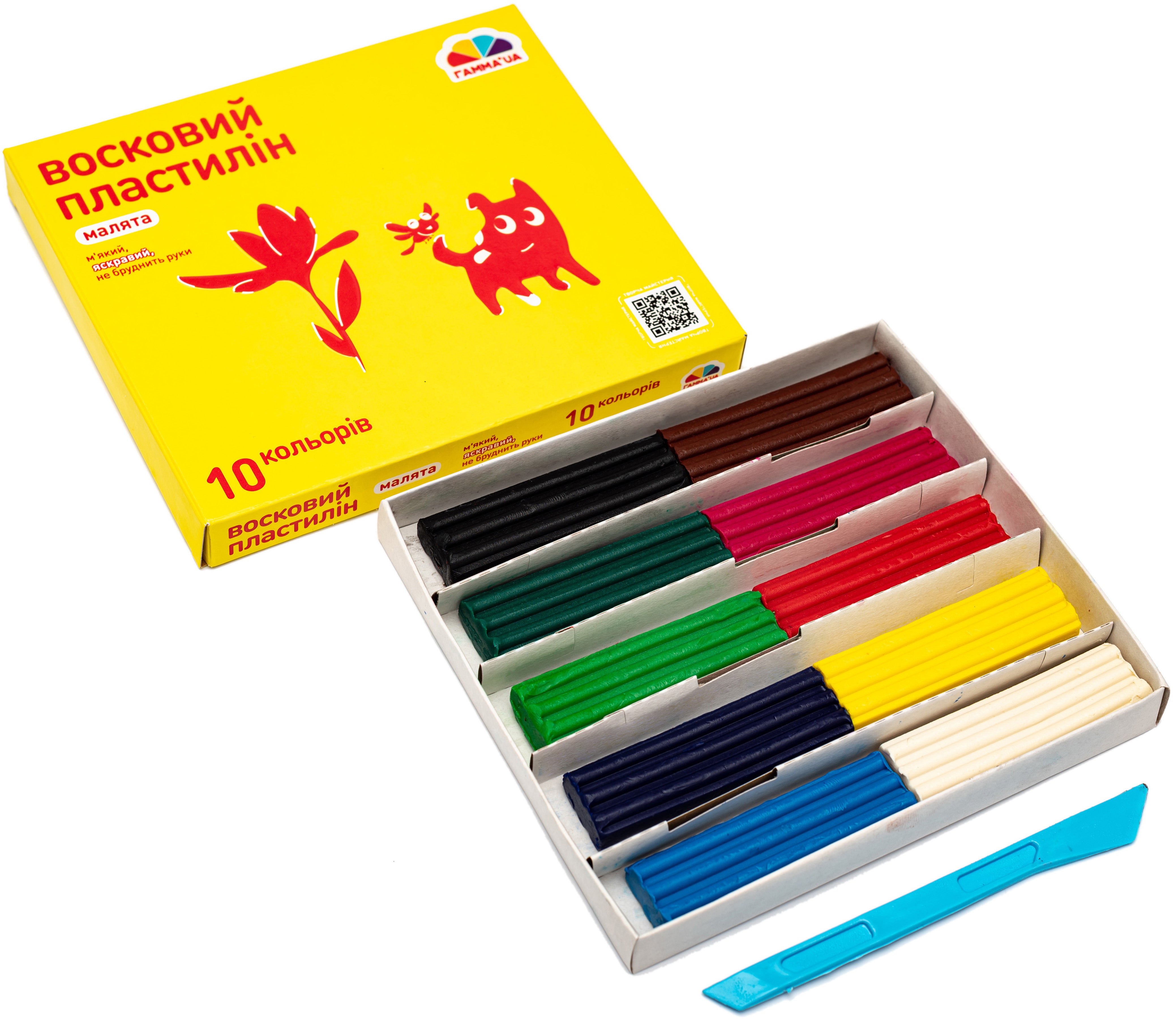 Gamma Malyata 100304 Wax Modeling Clay Set, 10 Colors, 120 g