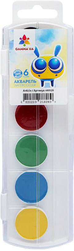 Gamma 400129 Watercolor Paint Set, 6 Colors