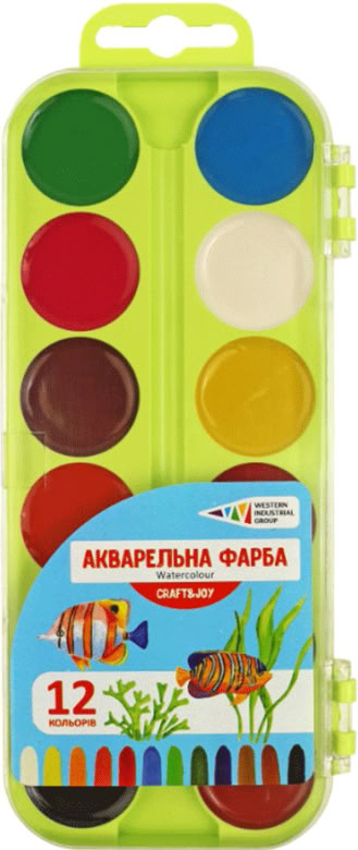 Craft & Joy 312046/Cr Watercolor Paint Set, 12 Colors