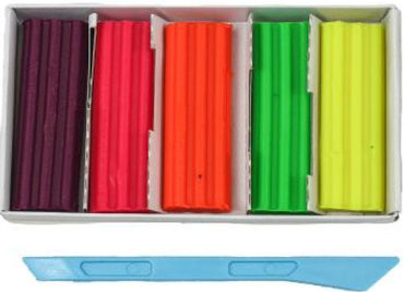 Craft & Joy Fluorescent Wax Modeling Clay Set, 5 Colors, 60 g - Image 2