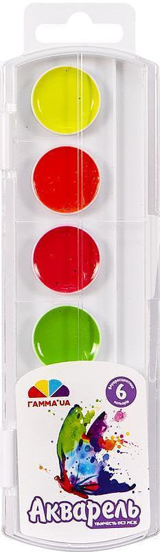 Gamma Creativity Fluorescent Watercolor Paints 400116, 6 Colors