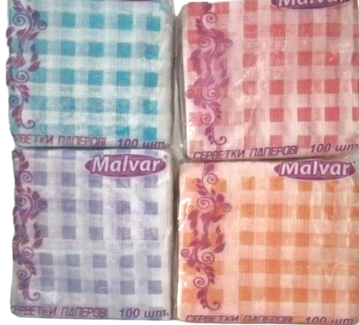 Malvar Checkered Napkins, 100 pcs