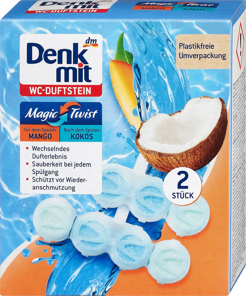 Denkmit Mango & Coconut Hanging Toilet Bowl Freshener, 2 pcs