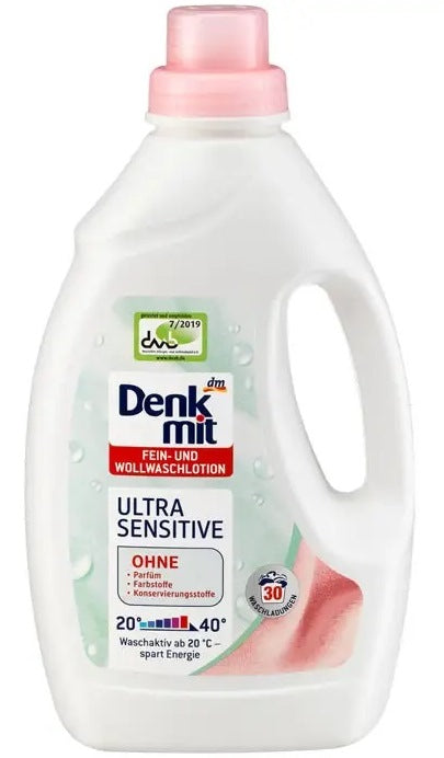 Denkmit Ultra Sensitive Laundry Detergent Gel, 30 Loads, 1.5 L