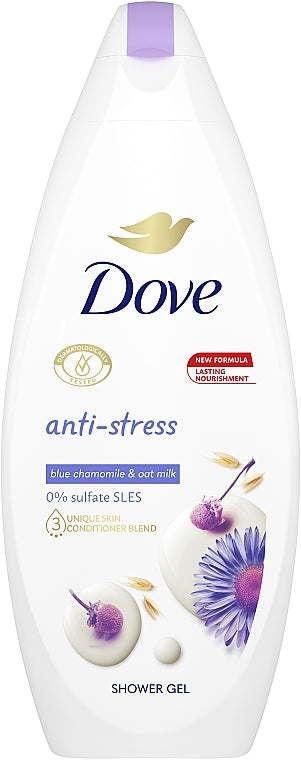 Dove Anti-Stress Shower Gel with Blue Chamomile & Oat Milk, 250 mL