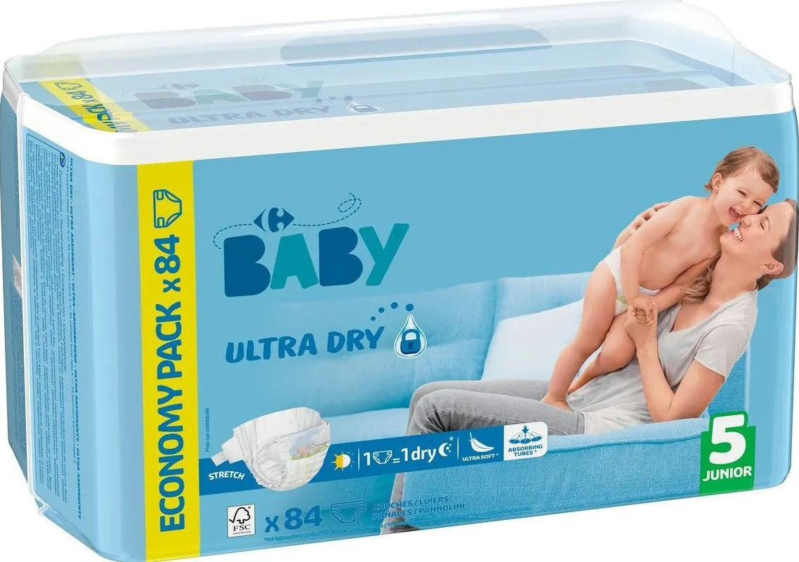 My Carrefour Baby Size 5 Baby Diapers, 12-20 kg, 84 pcs