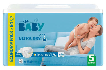 My Carrefour Baby Size 5 Baby Diapers, 12-20 kg, 84 pcs - Image 2