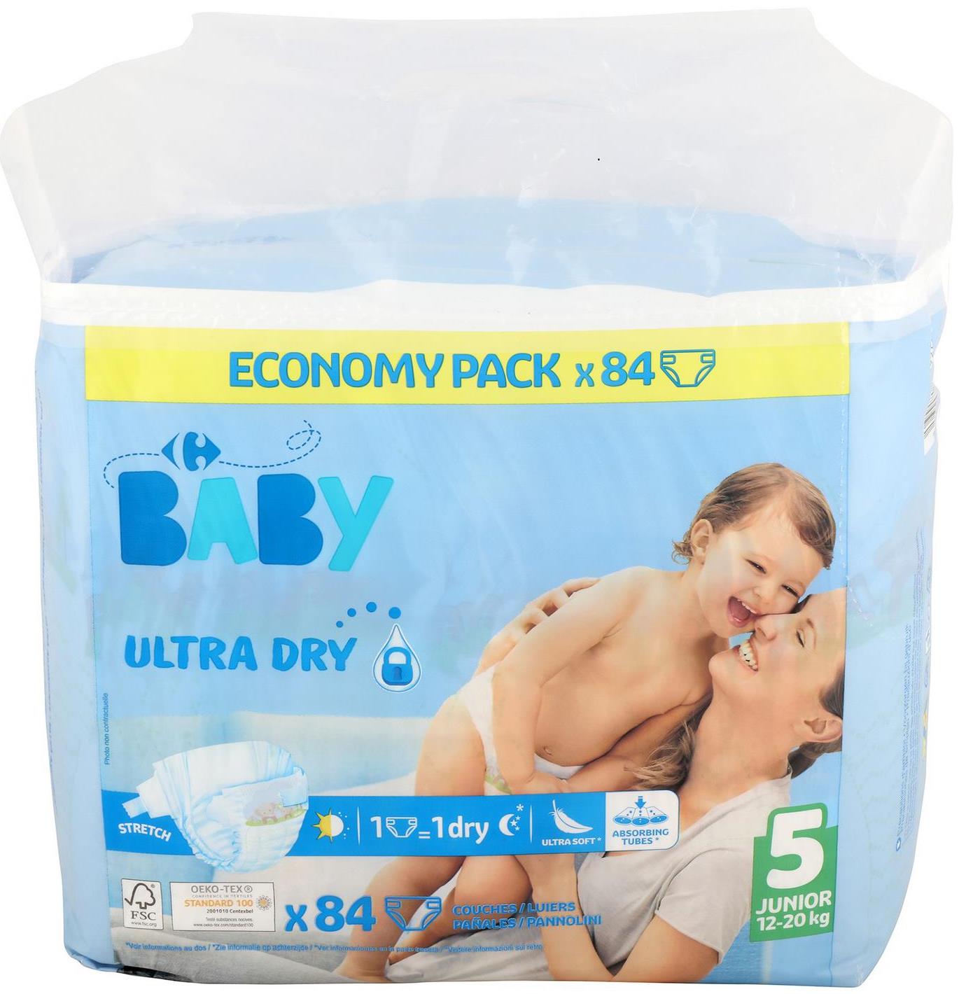 My Carrefour Baby Size 5 Baby Diapers, 12-20 kg, 84 pcs - Image 4