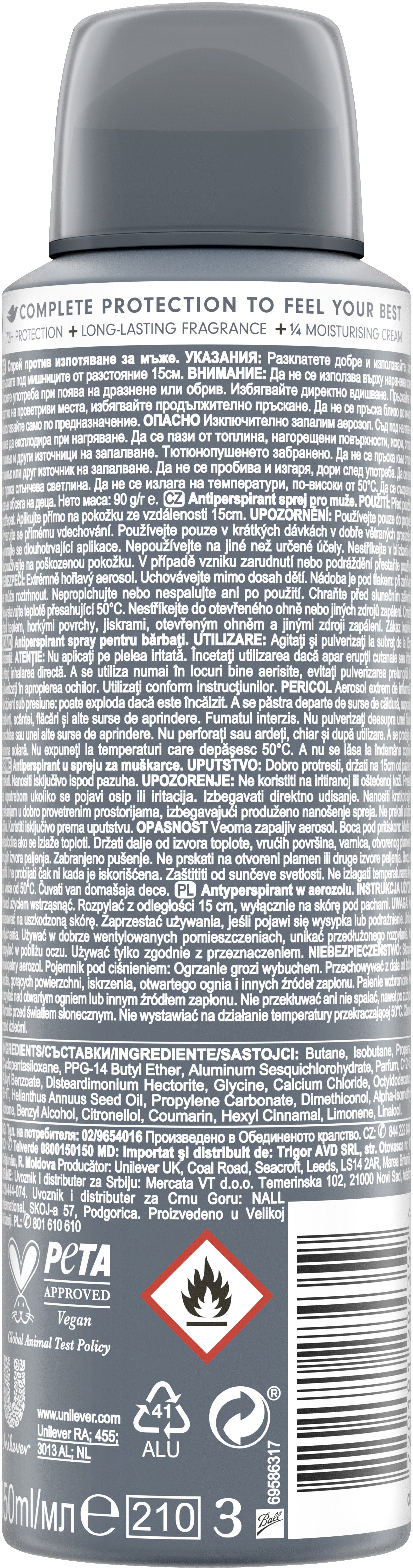 Dove Men's Invisible Dry 72-Hour Aerosol Antiperspirant, 150 mL - Image 2