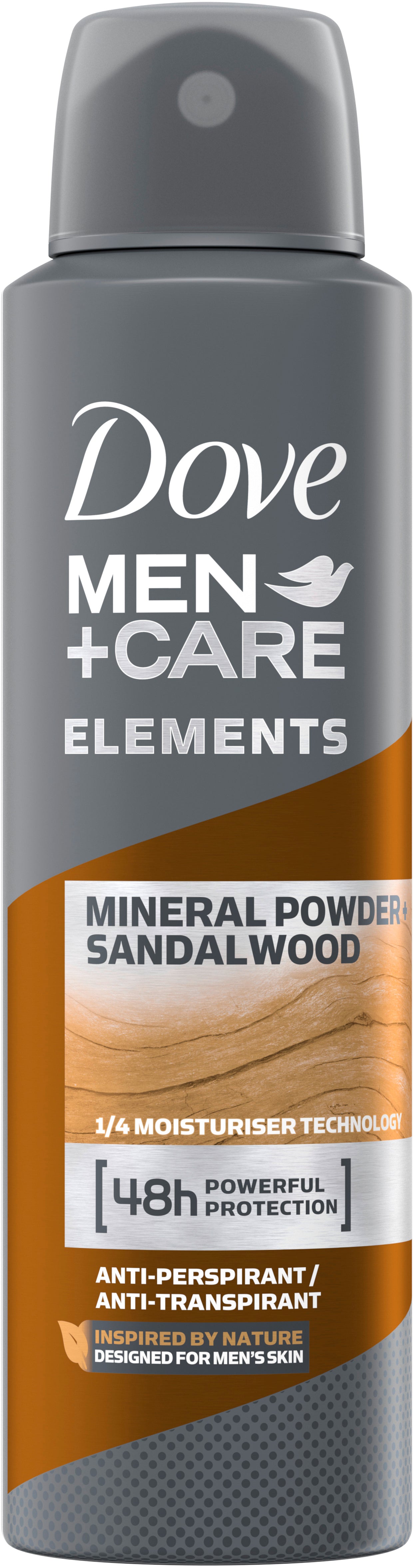 Dove Men's Mineral Powder & Sandalwood Aerosol Antiperspirant, 150 mL