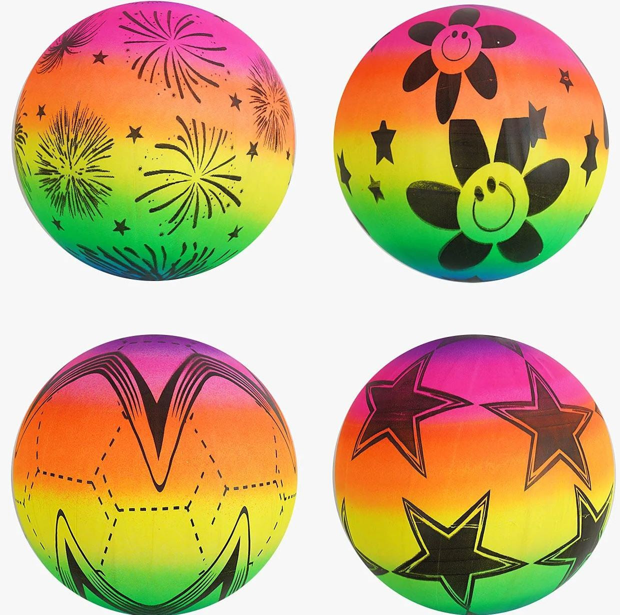 F43250 Rainbow Rubber Ball, 19 cm, Assorted