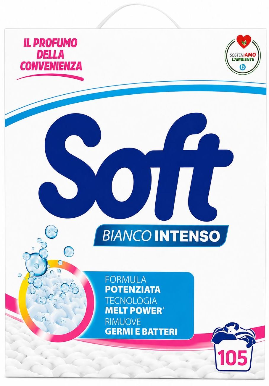 Soft Bianco Intenso Laundry Detergent Powder, 105 Loads, 5.25 kg