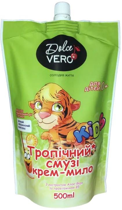 Dolce Vero Tropical Smoothie Kids Liquid Cream Soap Refill Pouch, 500 mL