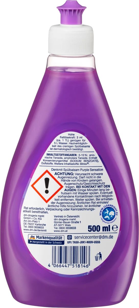 Denkmit Purple Sensation Dishwashing Liquid, 500 mL - Image 2