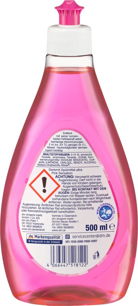 Denkmit Pink Sensation Dishwashing Liquid, 500 mL - Image 2