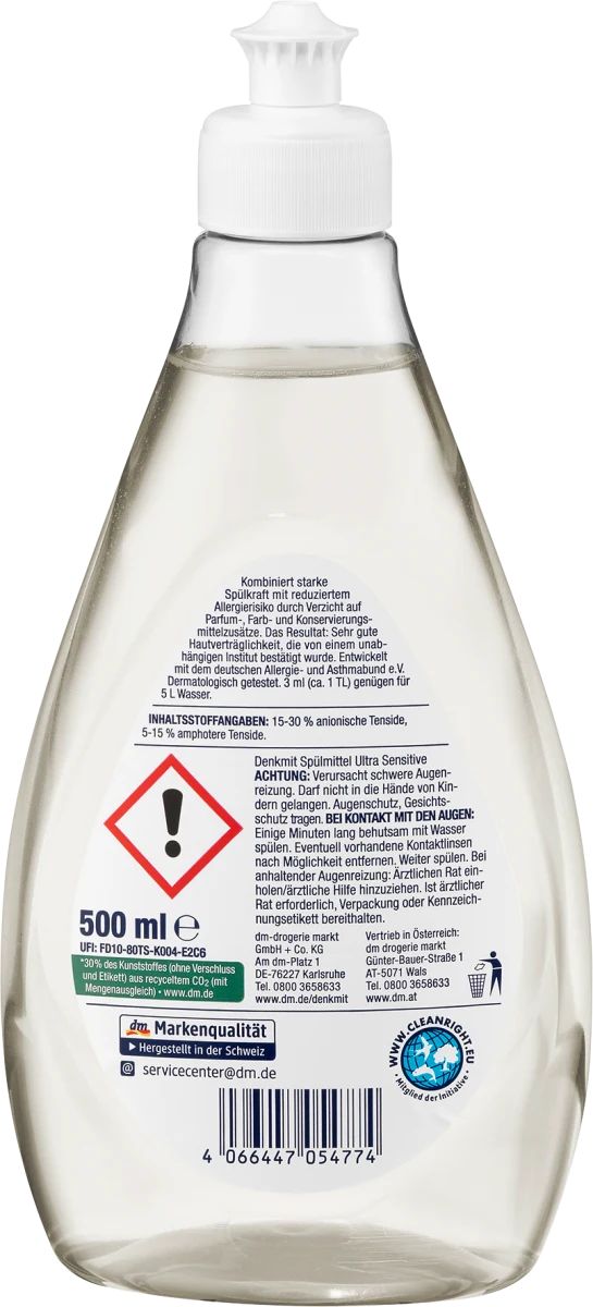 Denkmit Ultra Sensitive Baby Dishwashing Liquid, 500 mL - Image 2